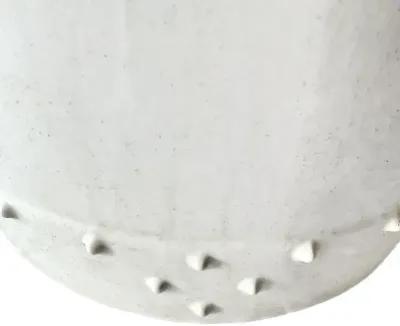 Ceramic Asian Drum Style Stool - White