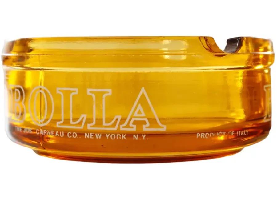 Bolla Wine Amber Glass Ashtrays - a Pair