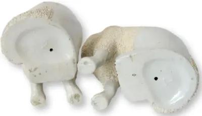 Antique Staffordshire Poodles - Set of 2 - White