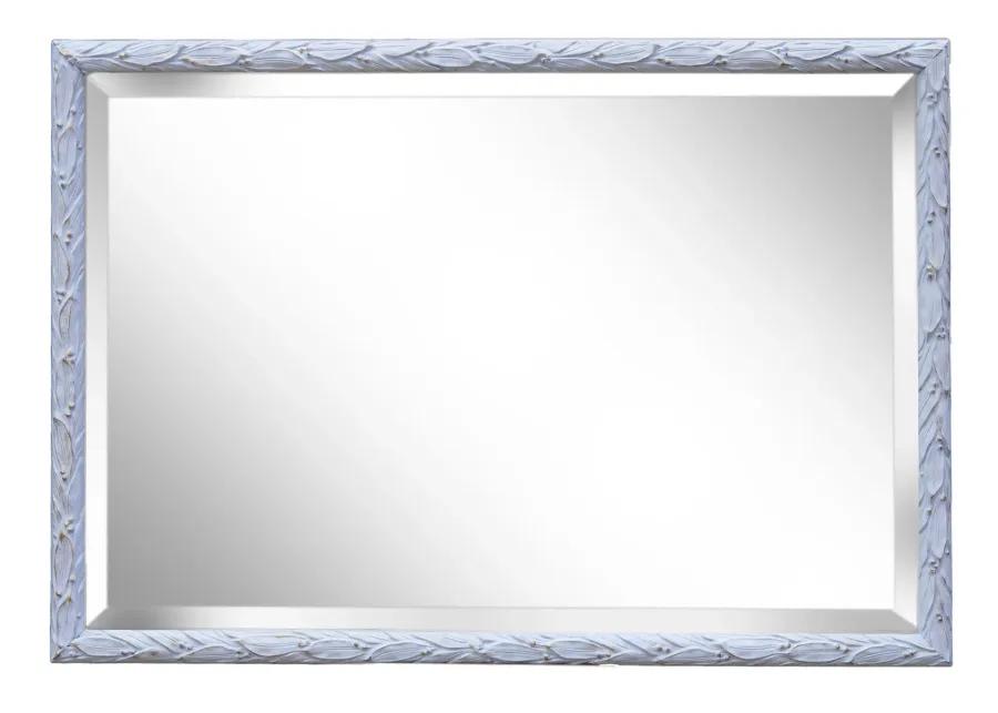 Blue Beveled Mirror Leaf Motif