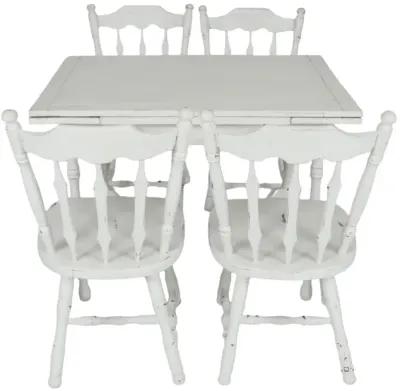 White Farmhouse Table with Four Chairs