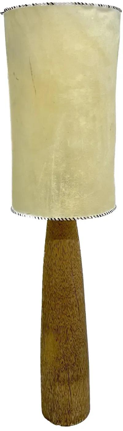 Palm Wood & Hide Lampshade Floor Lamp