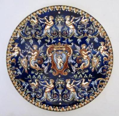 Gien French Faience Wall Plate - Blue