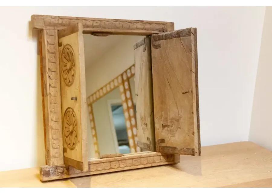 Antique Bleached Window Mirror-Barmer