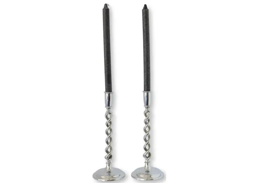 1920s English Chrome Candlesticks - Pr