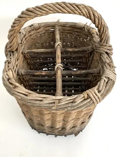 Antique 19th C Wicker Champagne Basket