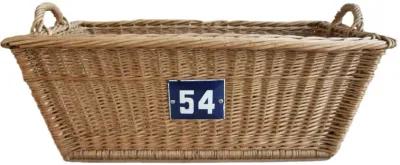 French Wicker Market Basket Number Plate