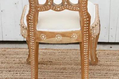 Pair of Royal Indian Inlaid Dining Chair - Handcrafted