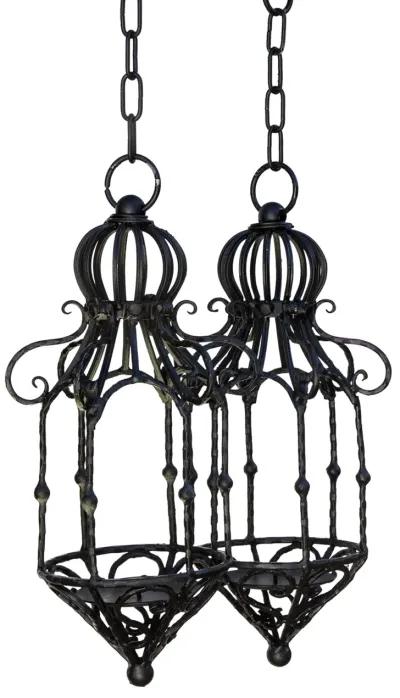 Black Iron Candle Lanterns - a pair