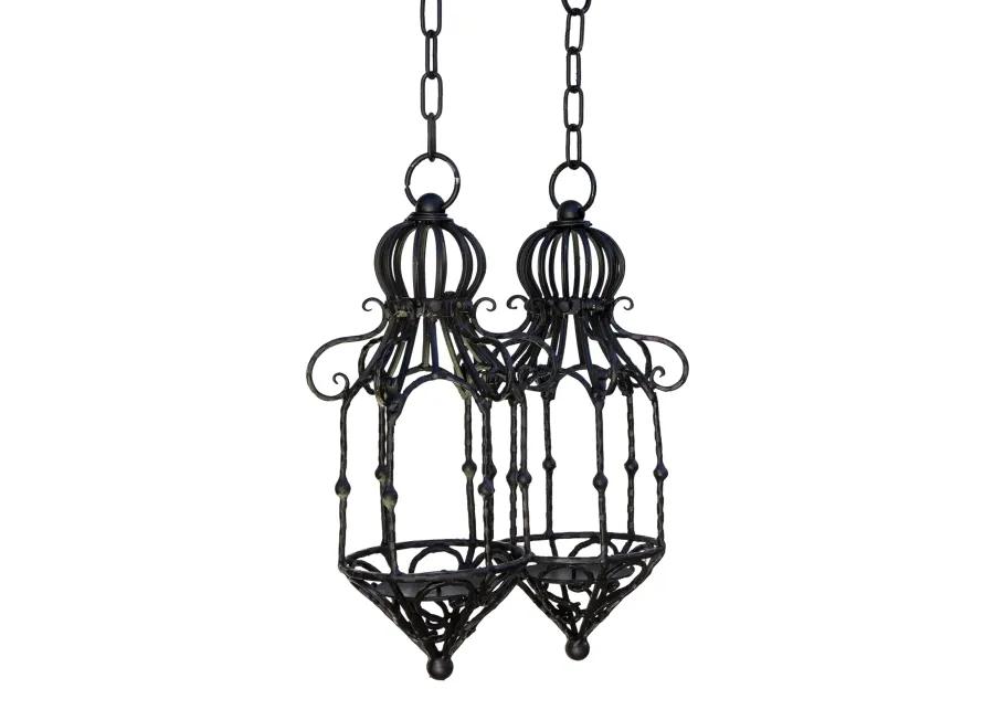 Black Iron Candle Lanterns - a pair