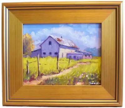 Farmhouse Rustic Barn Landscape Painting