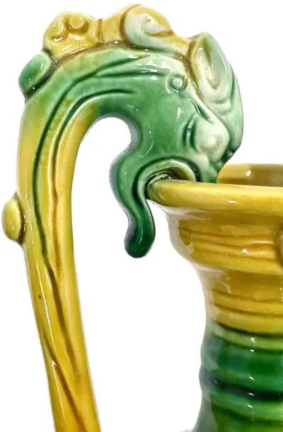 Chinese Dragon Majolica Urn Vase