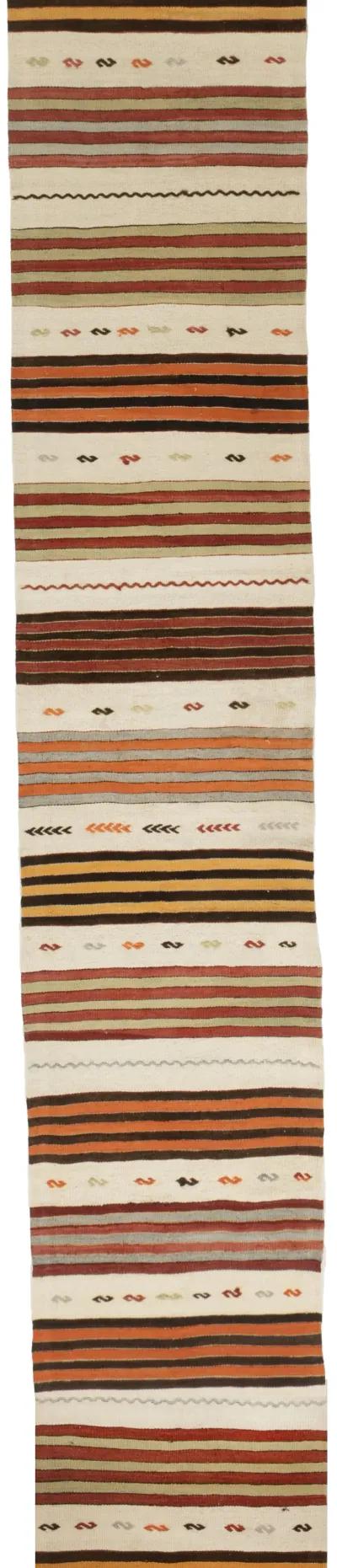 Turkish Kilim Runner 2' X 24' - Red