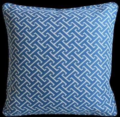 Blue & White Geometric Pillow