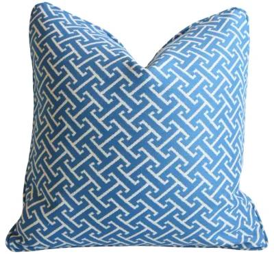 Blue & White Geometric Pillow