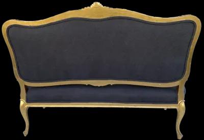 1930s French Water Gilt Settee W/ Linen