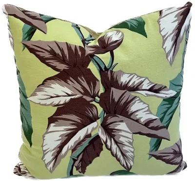 Retro Begonia Leaf Barkcloth Pillow