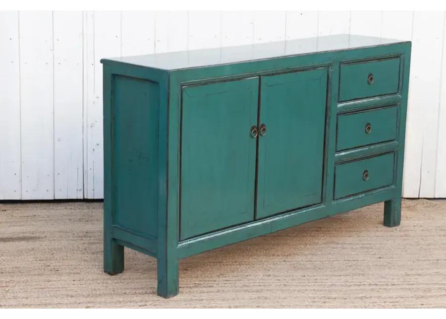 Arabian Green Lacquered Buffet Cabinet