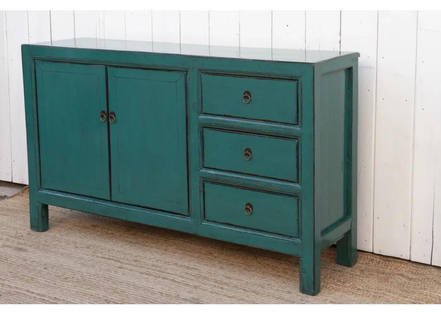 Arabian Green Lacquered Buffet Cabinet