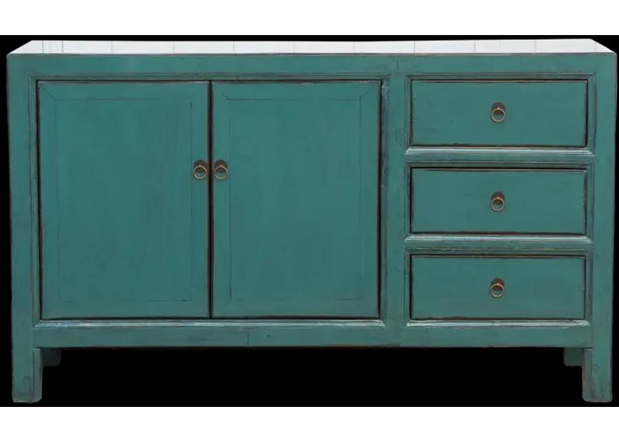 Arabian Green Lacquered Buffet Cabinet