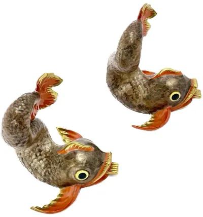 Herend Porcelain Koi Fish Figurines - PR