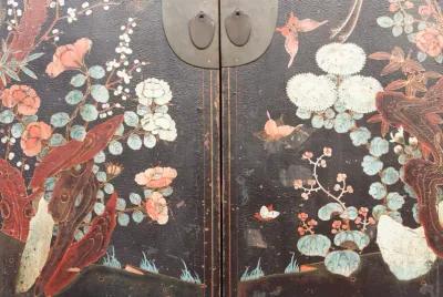 Antique Floral Chinoiserie Armoire