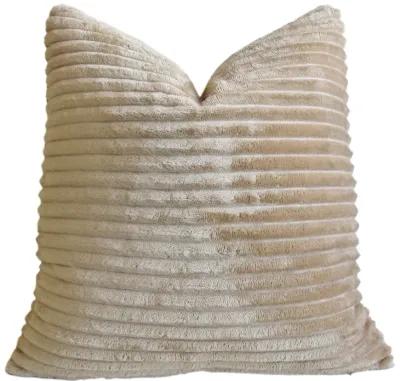 Fawn Tan Ultra Soft Plush Ribbed Pillow