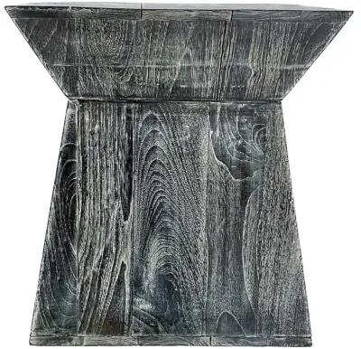 Black & White Cerused Pyramid Side Table