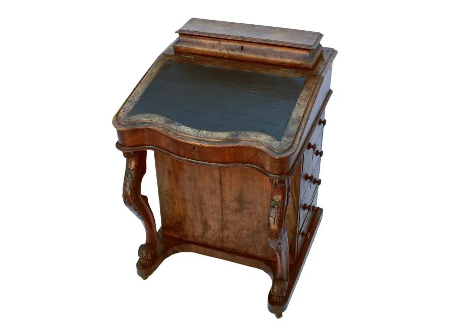 European Antique Walnut Davenport Desk