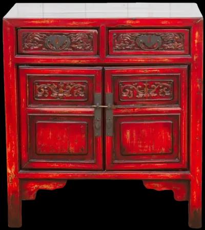 Qing Dynasty Style Carved Cabinet