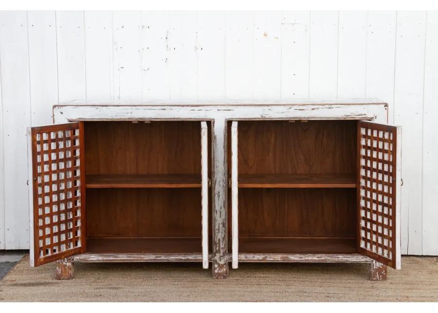 Farmhouse Antique Lattice Sideboard