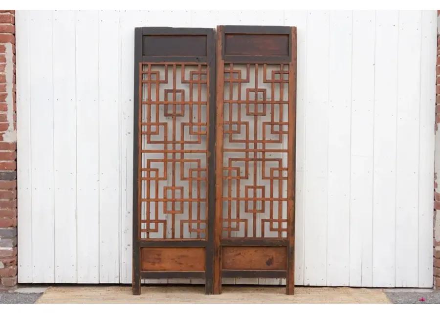 Pair of 18th C. Chinese Door Divider