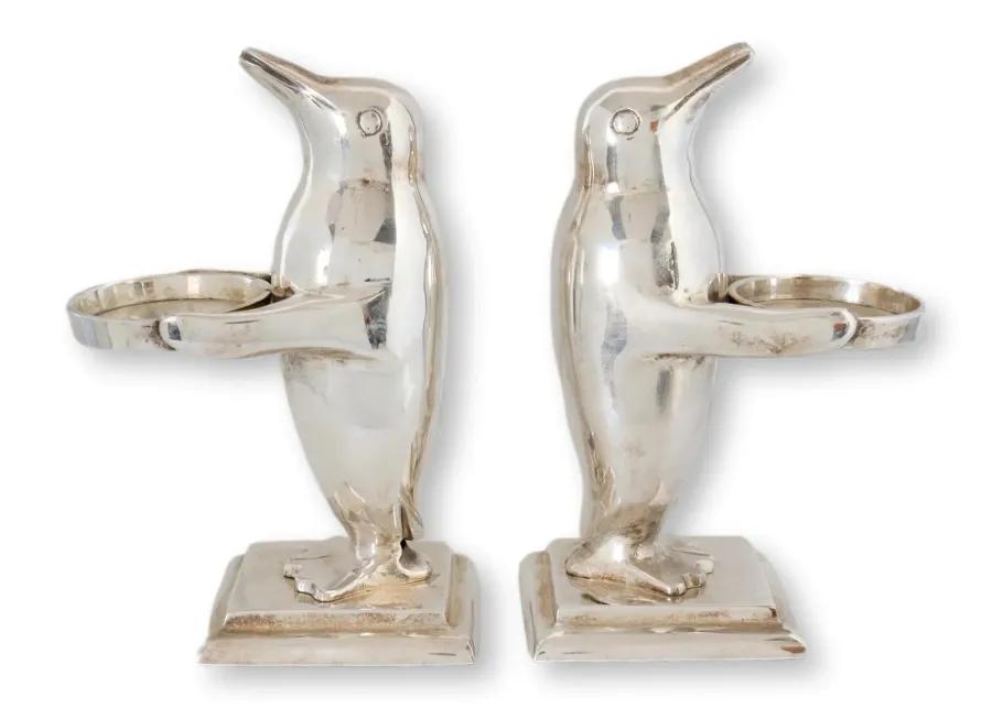 Silver Penguin Votive Candleholders