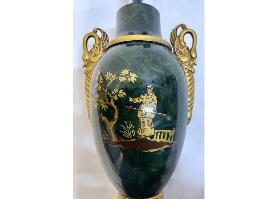 Chinoiserie Style Tole Urn Lamp