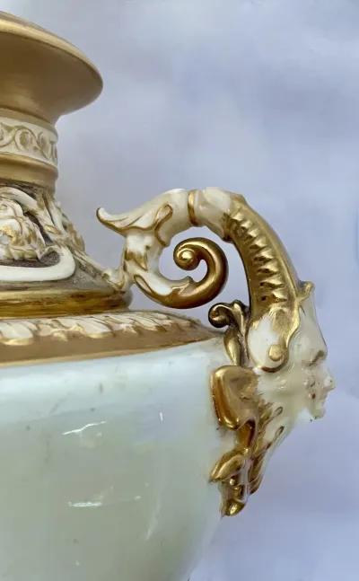 Royal Worcester Fruit/Caryatid Urn Lamp