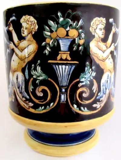 Gien French Faience Pedestal Cachepot