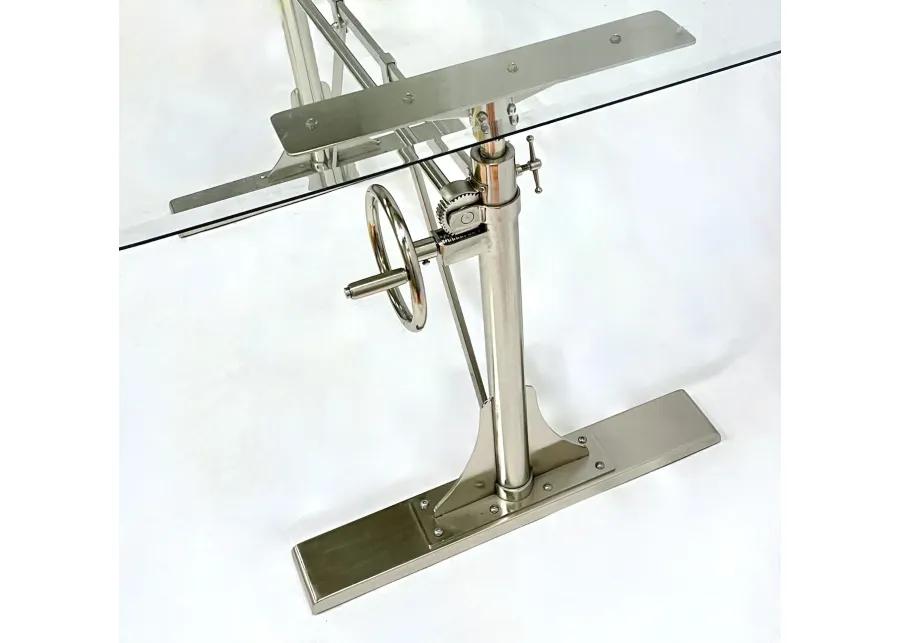 Industrial Style Chrome & Glass Desk