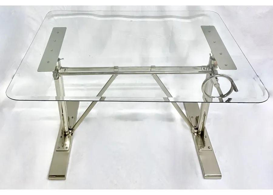 Industrial Style Chrome & Glass Desk