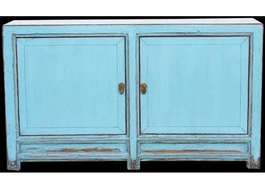 Two Door Ocean Blue Buffet Cabinet