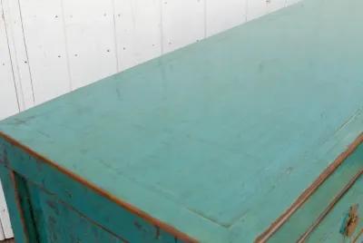 Lacquered Blue Topaz Asian Sideboard