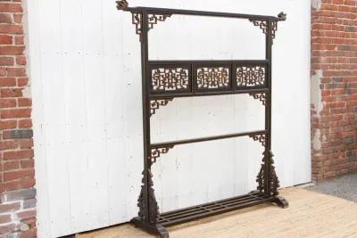 Finely Carved Lattice Wood Rack