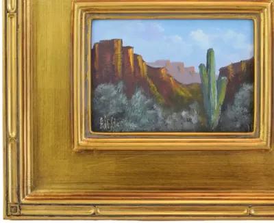 Canyon & Cactus Landscape Oil Painting