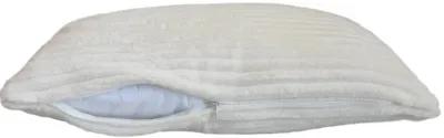 Creamy White Soft Plush Ribbed Pillow