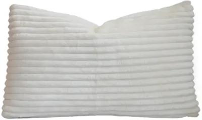 Creamy White Soft Plush Ribbed Pillow