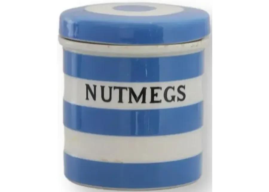 T.G. Green Cornishware "Nutmegs" Jar