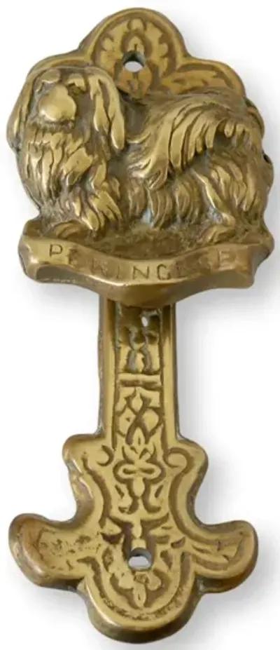 Antique Brass Pekinese Door Knocker