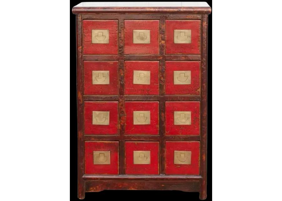 12-Drawer Asian Campaign Dresser