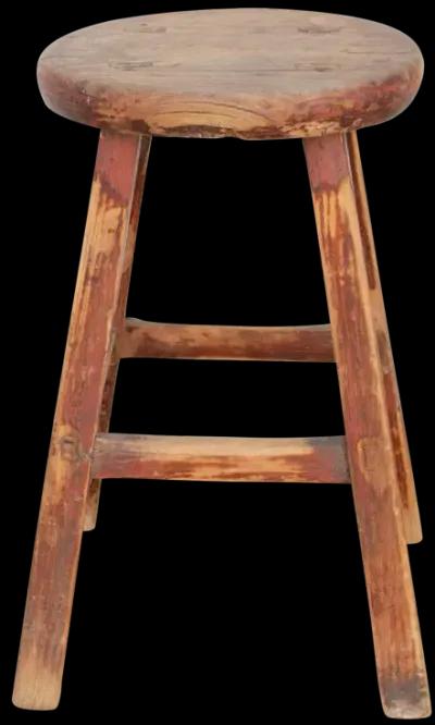 Distressed Chinese Wooden Stool