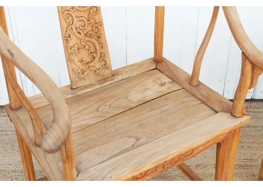 Pair of 19th C. Qing Emperor Chairs