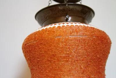 Coral Beaded Pendant Lamp